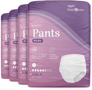 Amazon Basic Care Lady Pants Plus, Medium, 28 Count (4 Packs of 7), White