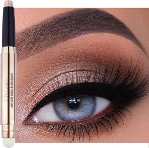 Glitter Eyeshadow Metallic Eye Shadow Stick,Pearl Shimmer Dual-Ended Eyeshadow Eye Brightener Highlighting Pen,High Pigmented,Cruelty Free,Smooth Easy To Color For Sensitive...