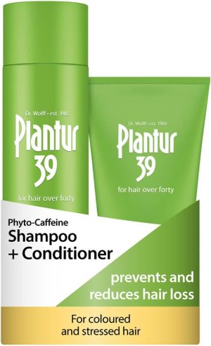 Plantur 39 Caffeine Shampoo and Conditioner Set Prevents and Reduces Hair Loss | For Coloured Stressed Hair | Unique Galenic Formula Supports Hair Growth | Set of 250ml Shampoo...