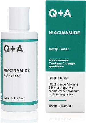 Q+A Niacinamide Daily Toner. A face Toner to Calm breakouts and de-Clog pores. 100ml/3.4fl.oz