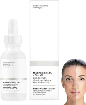 Face Moisturiser, 10% Niacinamide Serum+ 1% Zinc Serum, High-Strength Vitamin to Control Excess Oil and Redness, Tackles Blemishes, Minimises Pore, Brightening Serum for...