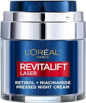 L’Oreal Paris Retinol & Niacinamide Night Cream, Revitalift Laser Pressed Cream, For Smoother Skin, 50ml