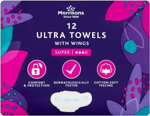 Morrisons Super Ultra Towels with Wings, 12 Towels