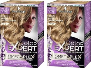 Schwarzkopf Colour Expert Omegaplex Hair Dye, Number 8.65, Medium Caramel Blonde 2 Pack