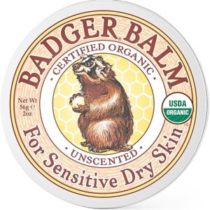 BADGER Unscented Balm, Natural & Organic Care for Sensitive, Dry Skin 56g
