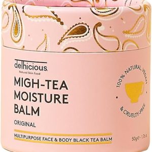 Delhicious Migh-Tea Moisture Face & Body Balm for Very Dry Skin - Nourishing Shea Butter Moisturiser - Multipurpose - Eczema Relief, Psoriasis Treatment - Natural, Vegan,...